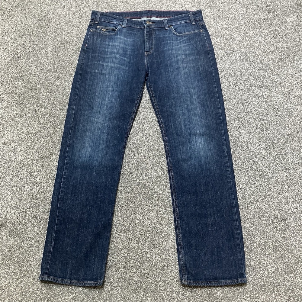 RM Williams Linesman Jeans Men's 38x32 Blue Boot Cut Dark Wash Cotton Cowboy